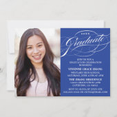 スクリプスタイリッシュトエレガント卒業パーティの招待状 招待状 (正面)