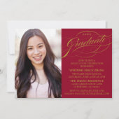 スクリプスタイリッシュトエレガント卒業パーティの招待状 招待状 (正面)