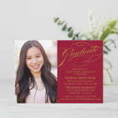 スクリプスタイリッシュトエレガント卒業パーティの招待状 招待状 (スタンド正面)