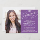 スクリプスタイリッシュトエレガント卒業パーティの招待状 招待状 (正面)