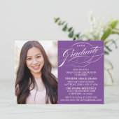 スクリプスタイリッシュトエレガント卒業パーティの招待状 招待状 (スタンド正面)