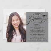 スクリプスタイリッシュトエレガント卒業パーティの招待状 招待状 (正面)