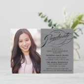 スクリプスタイリッシュトエレガント卒業パーティの招待状 招待状 (スタンド正面)