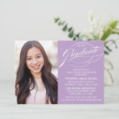 スクリプスタイリッシュトエレガント卒業パーティの招待状 招待状 (スタンド正面)