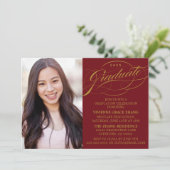 スクリプスタイリッシュトエレガント卒業パーティの招待状 招待状 (スタンド正面)