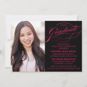 スクリプスタイリッシュトエレガント卒業パーティの招待状 招待状 (正面)
