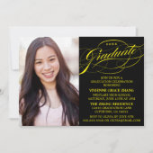 スクリプスタイリッシュトエレガント卒業パーティの招待状 招待状 (正面)