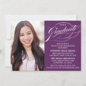 スクリプスタイリッシュトエレガント卒業パーティの招待状 招待状 (正面)