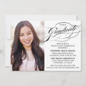 スクリプスタイリッシュトエレガント卒業パーティの招待状 招待状 (正面)