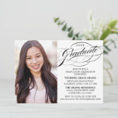 スクリプスタイリッシュトエレガント卒業パーティの招待状 招待状 (スタンド正面)