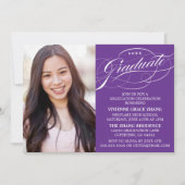 スクリプスタイリッシュトエレガント卒業パーティの招待状 招待状 (正面)
