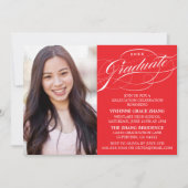 スクリプスタイリッシュトエレガント卒業パーティの招待状 招待状 (正面)