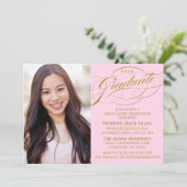 スクリプスタイリッシュトエレガント卒業パーティの招待状 招待状 (スタンド正面)