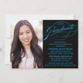 スクリプスタイリッシュトエレガント卒業パーティの招待状 招待状 (正面)