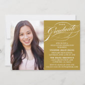 スクリプスタイリッシュトエレガント卒業パーティの招待状 招待状 (正面)