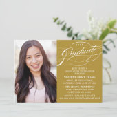 スクリプスタイリッシュトエレガント卒業パーティの招待状 招待状 (スタンド正面)