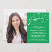 スクリプスタイリッシュトエレガント卒業パーティの招待状 招待状 (正面)
