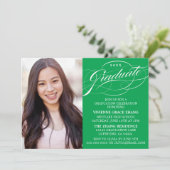 スクリプスタイリッシュトエレガント卒業パーティの招待状 招待状 (スタンド正面)