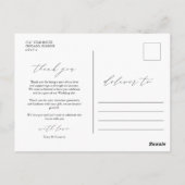 スクリプスタイリッシュトカスタムの写真結婚の感謝 ポストカード (裏面)