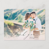 スクリプスタイリッシュトカスタムの写真結婚の感謝 ポストカード (正面)