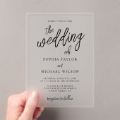 スクリプスタイリッシュトコンテンポラリー白黒結婚の アクリル招待状 (インサイチュ (ポータブル))