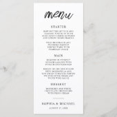 スクリプスタイリッシュトコンテンポラリー白黒結婚の メニュー (正面)