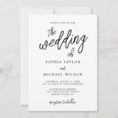 スクリプスタイリッシュトコンテンポラリー白黒結婚の 招待状 (正面)