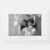 スクリプスタイリッシュトシルバーホワイトと白黒写真 ゲストブック (裏面)