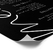 スクリプスタイリッシュトシンプルブラック結婚のメニュー ポスター (角)