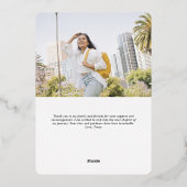 スクリプスタイリッシュトシンプル卒業アナウンスカード 箔シーズンカード (裏面)