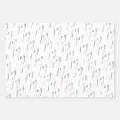 スクリプスタイリッシュトジョイブラック金ゴールドホワイトホリデー ラッピングペーパーシート (正面3)