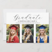 スクリプスタイリッシュトタイポグラフィ3写真タイムライン 招待状 (正面)