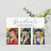 スクリプスタイリッシュトタイポグラフィ3写真タイムライン 招待状 (スタンド正面)