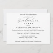 スクリプスタイリッシュトタイポグラフィ3写真タイムライン 招待状 (裏面)