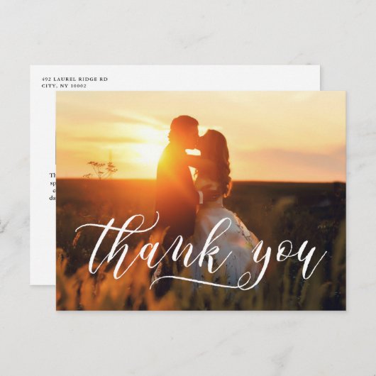 スクリプスタイリッシュトタイポグラフィ |さん結婚ありがとう ポストカード