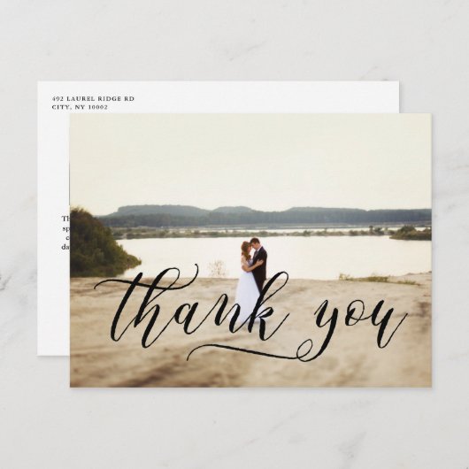 スクリプスタイリッシュトタイポグラフィ |さん結婚ありがとう ポストカード (正面/裏面)