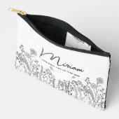 スクリプスタイリッシュトトレンディーフローラコスメティックバッグ アクセサリーポーチ (見開き)