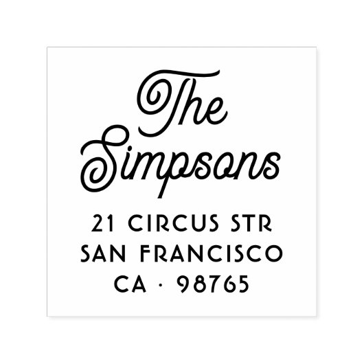 スクリプスタイリッシュトファミリ名と差出人住所 セルフインキングスタンプ (デザイン)