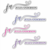 スクリプスタイリッシュトフォントモノグラムカラフル シール (正面)