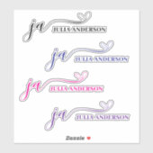 スクリプスタイリッシュトフォントモノグラムカラフル シール (シート)