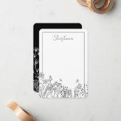 スクリプスタイリッシュトフローラスケッチサンキューカード ノートカード (正面/裏面インサイチュ)