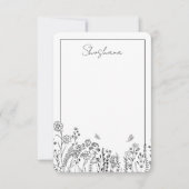 スクリプスタイリッシュトフローラスケッチサンキューカード ノートカード (正面)