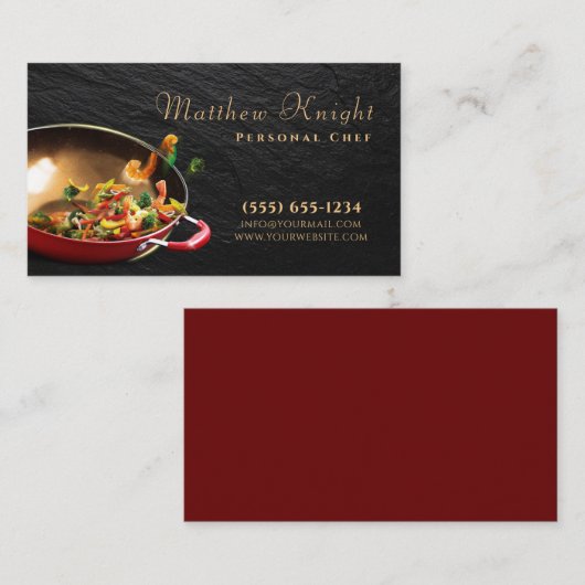 スクリプスタイリッシュトフードパンパーソナルシェフケータリング 名刺 (正面/裏面)