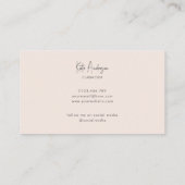 スクリプスタイリッシュトプロファイル写真ミュージシャン赤面ピンク 名刺 (裏面)