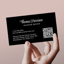 スクリプスタイリッシュトプロフェッショナルQRコードブラック