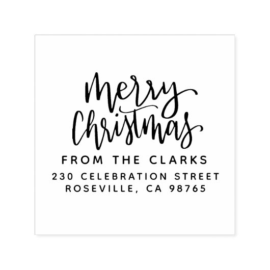 スクリプスタイリッシュトメリークリスマス差出人住所 セルフインキングスタンプ (デザイン)