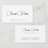 スクリプスタイリッシュトモダンキュートテンプレートホワイト 名刺 (正面/裏面)