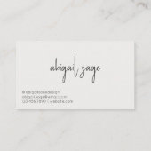 スクリプスタイリッシュトモダンミニマルな暗い光 名刺 (裏面)