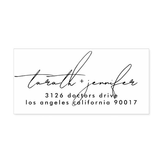 スクリプスタイリッシュトモダン名前をカスタムする結婚の戻り値 セルフインキングスタンプ (デザイン)