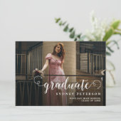 スクリプスタイリッシュトモダン2写真卒業パーティー 招待状 (スタンド正面)